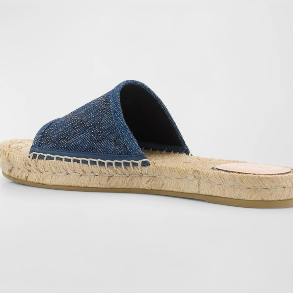 Gucci- Pilar GG denim espadrille sandals - Picture 7 of 8